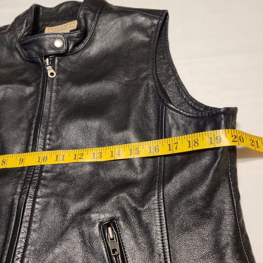Telluride Clothing Co. Women's Leather Black Vest Jacket  Full Zip Size Large - Picture 11 of 15